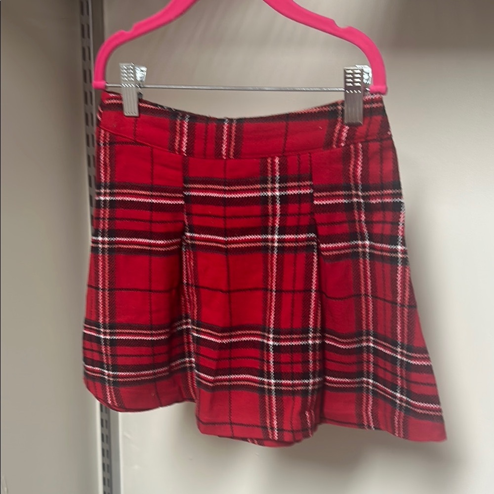 Girls Red Plaid Skirt